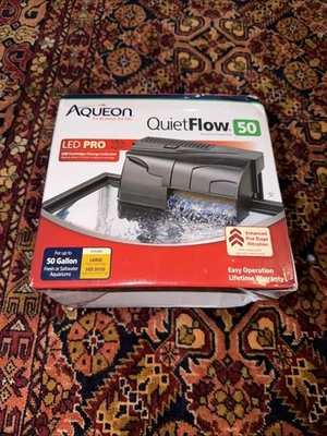 Aqueon QuietFlow 50 LED PRO Aquarium Power Filter 50-New Sealed (1179) - Image 1 of 3