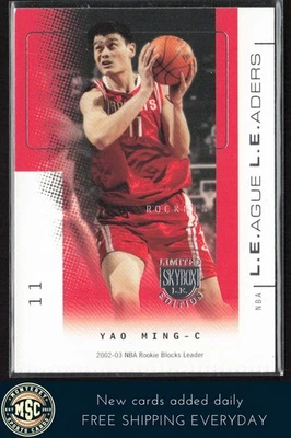 Yao Ming 2003-04 SkyBox LE League Leaders #9 LL Houston Rockets Foto 1 de 2