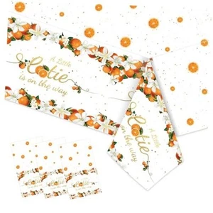 3PCS Little Cutie Party Tablecloth - Orange Fruit Baby Shower Theme Supplies - Picture 1 of 8