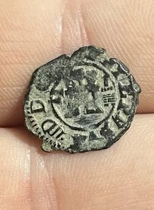 1500s 2 Maravedis Spanish Colonial Old Cob Coin Cuenca Mint? Pirate Era - Picture 1 of 2