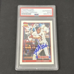 Tarjeta firmada 1991 Topps #210 Lance Parrish 40 años de béisbol PSA - Imagen 1 de 2