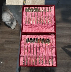 20 Pics 24K Gold Plated Cocktail Appetizer Fork Spoon Flatware Set - Picture 1 of 8