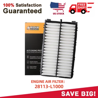 Filtro de aire del motor 28113-L1000 para modelos 2020-2025 Hyundai 21-25 Kia 1,6 L 2,5 L Foto 1 de 4