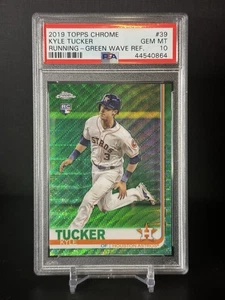 2019 Topps Chrome Kyle Tucker #39 Green Wave Refractor /99 Rookie RC PSA 10 - Picture 1 of 2