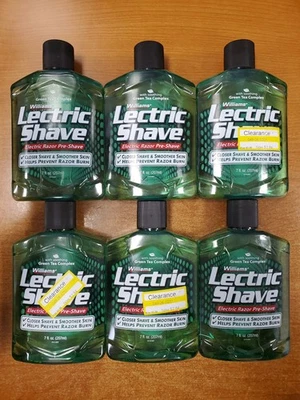 6 botellas: afeitadora eléctrica Williams Lectric Shave pre-afeitado 7 oz. ea. (1513) W7C Foto 1 de 3