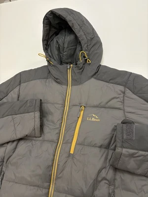 L.L. Bean Mens Hooded Puffer Jacket Coat Straps Gray SZ Large Insulated - Image 1 of 4