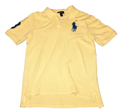 Polo Ralph Lauren Niños XL 18-20 Polo Rugby Golf Camisa Big Pony Amarillo Foto 1 de 4