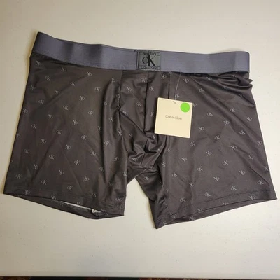 Calzoncillos boxer Calvin Klein Icon negros con logotipo gris CK XL ropa interior para hombre nuevos Foto 1 de 4