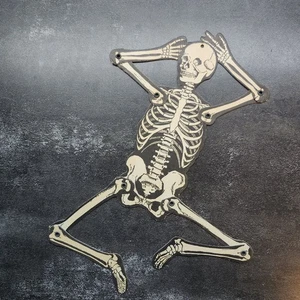 RARE Early 40s SKELETON Die Cut PAPER Halloween Decoration 13" Beistle USA - Picture 1 of 9