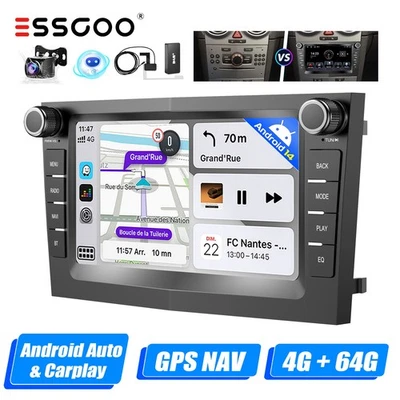 4+64G Carplay DAB+ Android 14 Autoradio GPS Cam Für Opel Astra H Corsa D Vectra - Bild 1 von 4