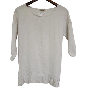 Lungo L'Arno Damen Leinen Tunika gewellter Saum Made in Italy Größe L Neu - Bild 1 von 11