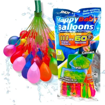 FENGSH_42 6 x 111 Fast Self Sealing Water Balloons Tying Fill Magic Balloon Bombs Kid Toys
