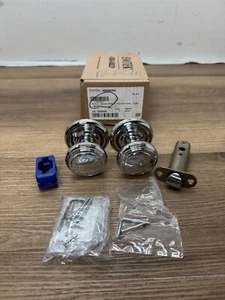 Emtek 8200NWUS26 Norwich Privacy Door Knob Set, Polished Chrome *READ* - Picture 1 of 4