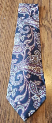 Corbata para hombre Kuppeheimer negra dorada roja patrón cachemir 100 % seda Foto 1 de 4