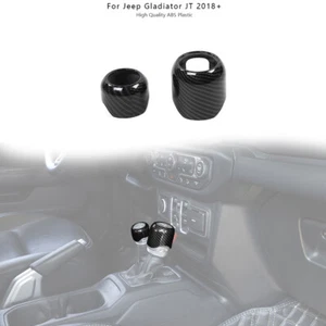 Gear Shift 4WD Knob Cover Trim Bezels For Jeep Wrangler JL JT 2018+ Carbon Fiber - Imagen 1 de 6