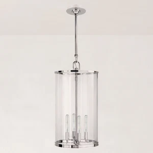 Ralph Lauren Modern Lantern Pendant Light – Silver Chrome – Rewired for A19 Bulb - Picture 1 of 4