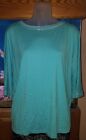 Surya New Turquoise Beaded Knit Top Size XS