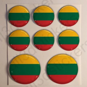 Stickers Lithuania Gel Domed Resin 3D Flags Lithuania Vinyl Sticker Decals - Picture 1 of 1