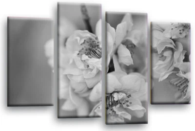 Floral Wall Art Grey Rose Living Room Framed Split Canvas Picture Flower Print - Image 1 of 4