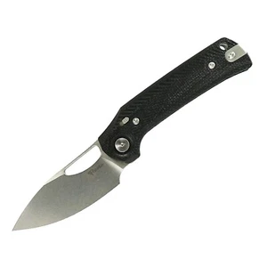 Reate PL-XE Folding Knife Black Micarta Handle Nitro-V Plain Edge Stonewash  - Picture 1 of 1