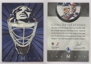 2001-02 ITG Be A Player Between the Pipes The Mask Mike Richter