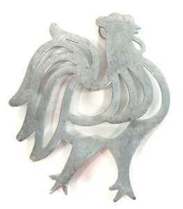 Rooster Trivet Chicken Aluminum Kitchen Decorative Wall Hang Farm Vintage - Picture 1 of 3