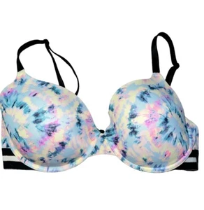 Victoria's Secret PINK Bra Women's 36DD Colorful Tie Dye Push Up Wear Everywhere - Picture 1 of 6