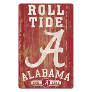 ALABAMA CRIMSON TIDE ROLL TIDE EST. 1831 WOOD SIGN 11"X17'' NEW WINCRAFT ๐ - Picture 1 of 1