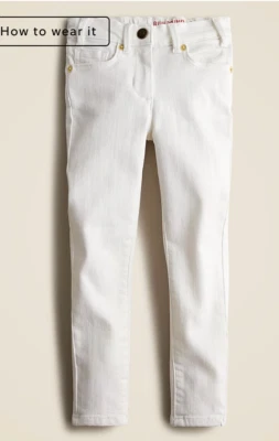 Pantalones de mezclilla J.Crew Crewcuts para niñas $60 blancos Runaround talla 10 AB552 mezcla de algodón Foto 1 de 4