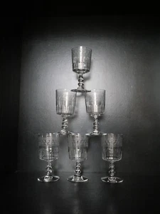 6 alte Wassergläser Kristall graviert Baccarat Gravur 4770 Sterne Blume 15 cm - Bild 1 von 11