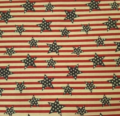 Stars & Stripes BTY Fabric Tradition Dark Navy / Dark Red / Light Tan - Image 1 of 3