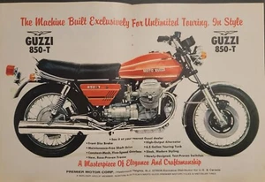 Pubblicità Stampa Pieghevole Moto Guzzi 850 T 1974 - Foto 1 di 1