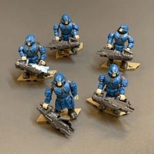 Lote 5 figuras Halo Mega Construx UNSC Mongoose Outriders Blue Brute Warriors - Imagen 1 de 10