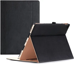 Case for iPad Pro 12.9 (2017/15 2nd Generation) Leather Stand Folio Cover Black - Picture 1 of 7