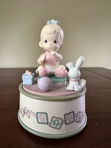 Rare PRECIOUS MOMENTS PLAYTIME BABY MINI ACTION MUSIC BOX Enesco 575577 New - Picture 1 of 15