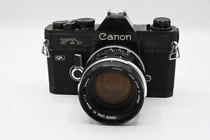 Cámara réflex Canon negra FTb-QL 35 mm con lente de 50 mm f/1,4 FL - envío rápido - en muy buen estado - Imagen 1 de 7