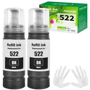 522 Black Ink Refill Bottles 522 Ink Refill Bottles for ET-2800 ET-4800 ET-24... - Picture 1 of 7