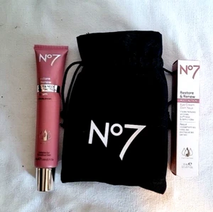 No7 Restore & Renew Multi Action Set - Eye Cream & Face & Neck Cream ++ Bag New - Picture 1 of 2
