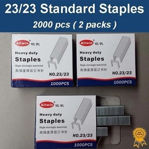 2x1000 pcs, 23/23, Standard Heavy Duty Staples, Refill School Home Office staple - Foto 1 di 1