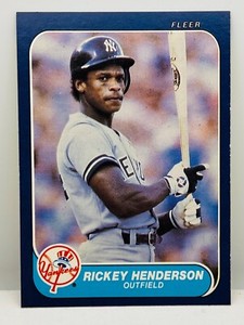 NEAR MINT SHARP CORNERS Rickey Henderson 1986 Fleer #108 New York Yankees HOF