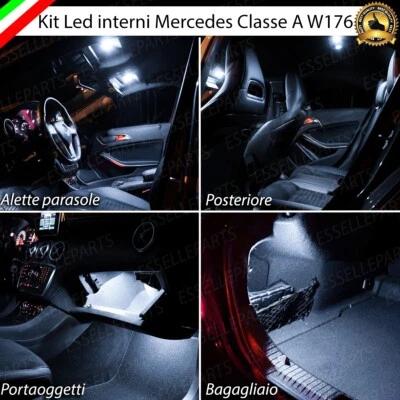KIT LED INTERNI MERCEDES CLASSE A W176 PARASOLE+ POST+PORTAOGGETTI+BAGAGLIAIO - Immagine 1 di 4