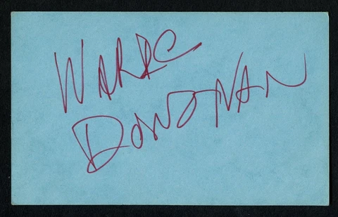 Warde Donovan d1988 signed autograph auto Vintage 3x5 Hollywood: Actor Get Smart Cover