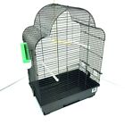 Elsa Large Metal Bird Cage for Budgie Canary Tray, Perch, Feeders - White, Black