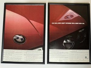 GERAHMT Original 1990 E30 BMW 3er Magazin Werbung Plakat Man Cave Retro - Bild 1 von 3
