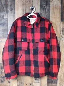Giacca da caccia vintage anni 2000 Woolrich Mackinaw taglia XL made in USA rossa a quadri - Foto 1 di 18