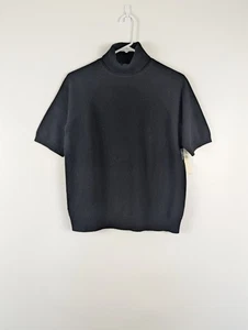 Lord & Taylor Rollkragenpullover 2-fädig 100% Kaschmir Kurzarm schwarz XL - Bild 1 von 6