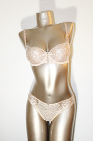 Aubade Paris Sample M&eacute;lodie d'&Eacute;t&eacute; Pink Nude Floral Lingerie Set 34B S