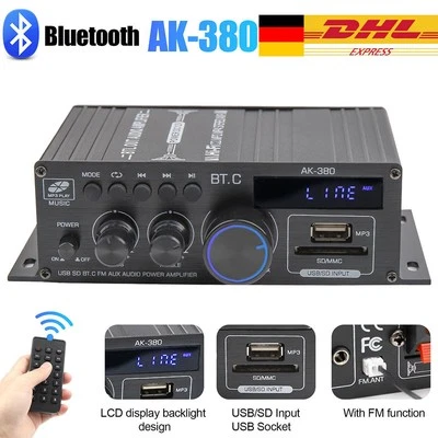 800W bluetooth Mini Verstärker HiFi Power Audio Stereo Bass AMP USB MP3 FM Auto - Bild 1 von 4