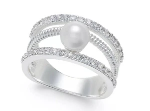 Anillo Charter Club Perla Imitación Cristal Talla 8 - Imagen 1 de 2