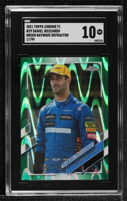2021 Chrome Formula 1 Green RayWave Refractor /99 Daniel Ricciardo SGC 10 GEM - Image 1 of 2